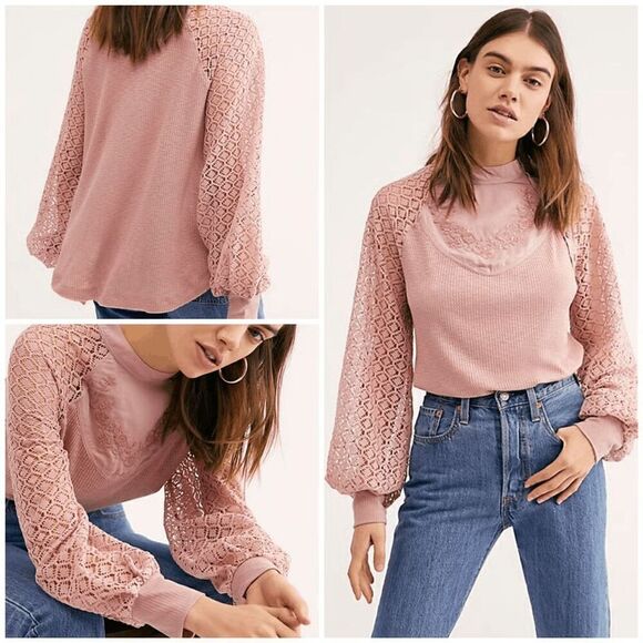 NWT Size Med Free People Sweetest Thing Thermal Top - Picture 1 of 4